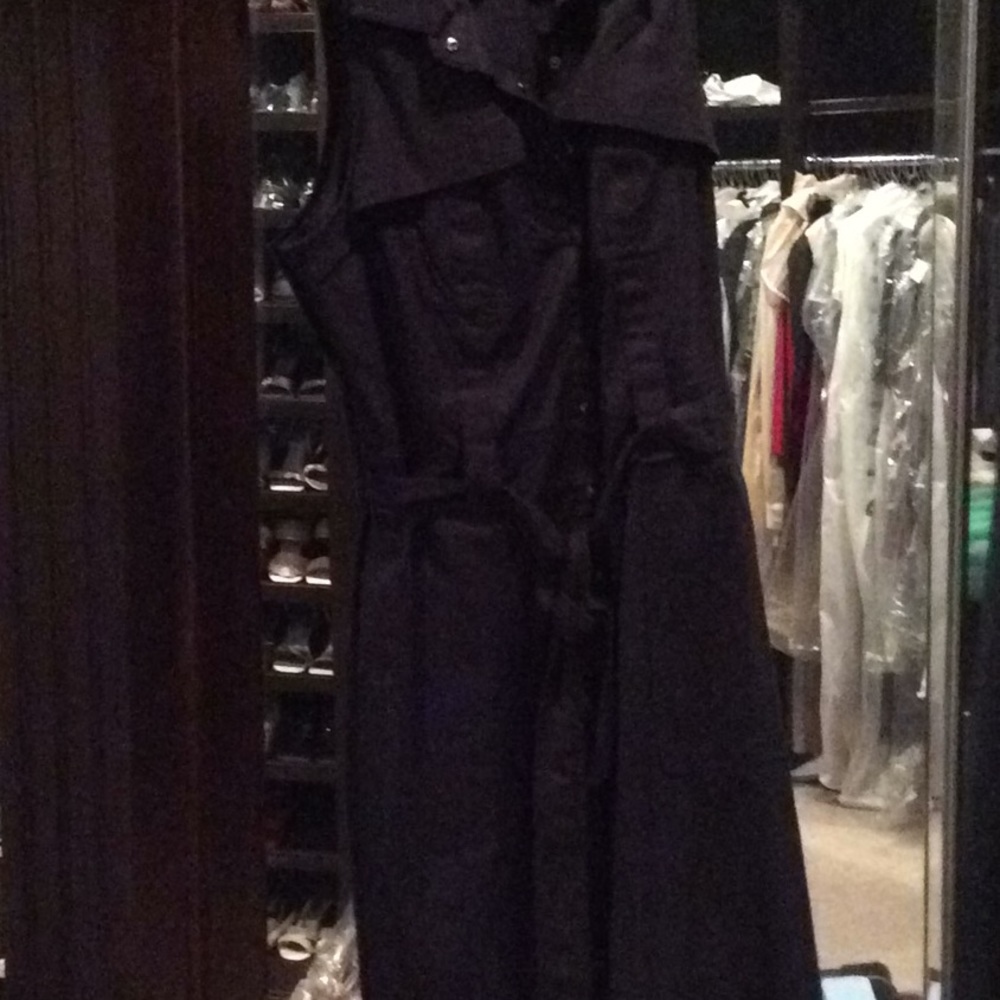 Elie Tahari Navy cotton dress sleeveless Belt size 6 - Picture 4 of 5